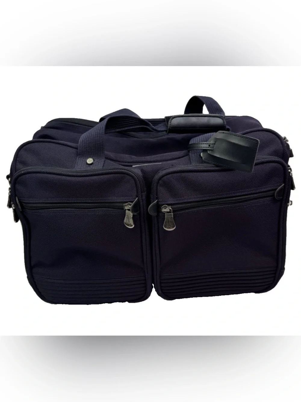 VTG Cayman By Ricardo Beverly Hills Blue Canvas Carry-on  Travel Luggage Handbag